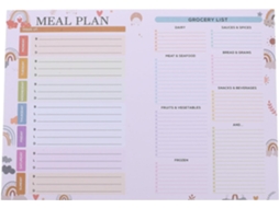 Bloco de Notas Magnético Semanal para Planejamento Refeições, 18 X 25 Cm, B5, Lista Compras Destacável, 52 Pág