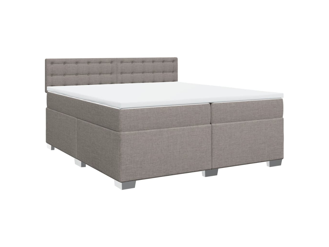 Box Spring Bed, Box Spring Beds Vidaxl Cinzento-acastanhado Tecido (200 X 200 Cm)