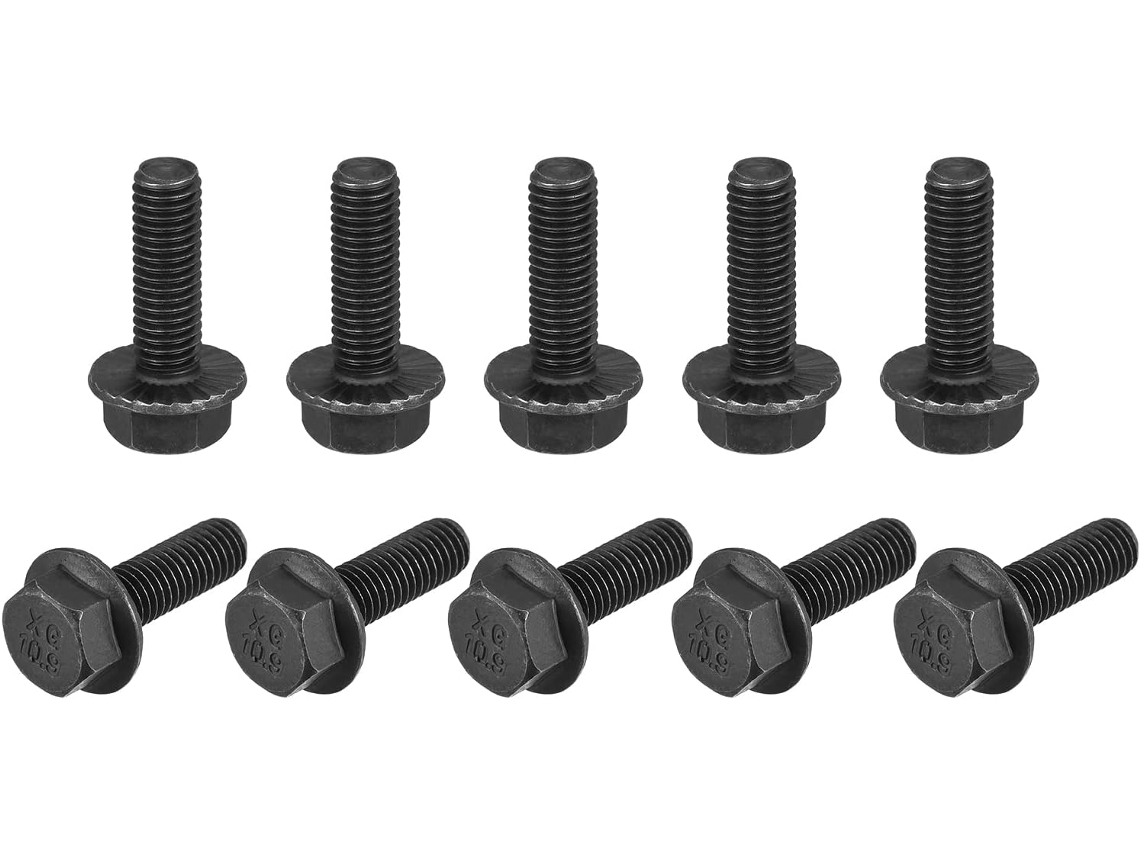 Parafusos Flangeados Sextavados Serrilhados M8x25mm Grau 10.9 10 Unid CHABERLU