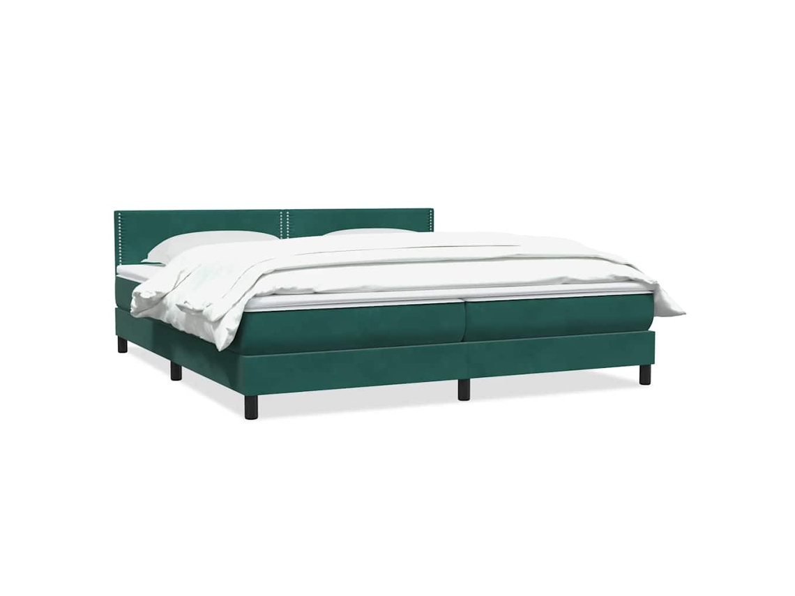 Maison Exclusive - Cama Com Molas/colchão 180x220 Cm Veludo Verde-escuro