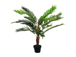 Planta Artificial Palma Cycas 123cm com Vaso Incluso para Interior e Exterior BTFORUS