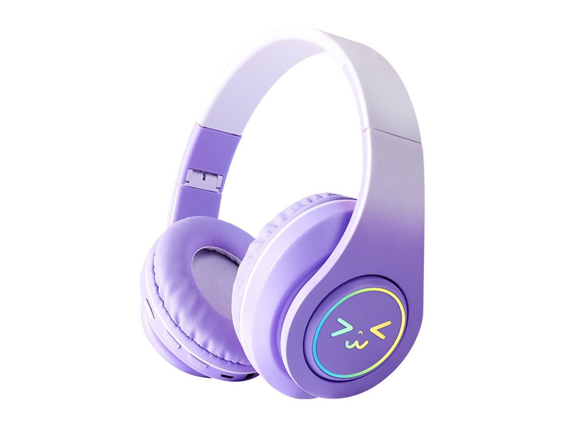 Fones MDUG Bluetooth sem fio com microfone, cores degradê, controle de volume e isolamento de ruído