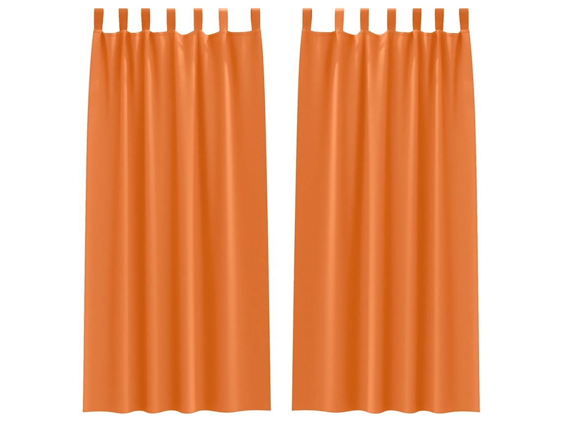 Maison Exclusive - Cortinas Blackout Com Argolas 2 Pcs Laranja Brilhante