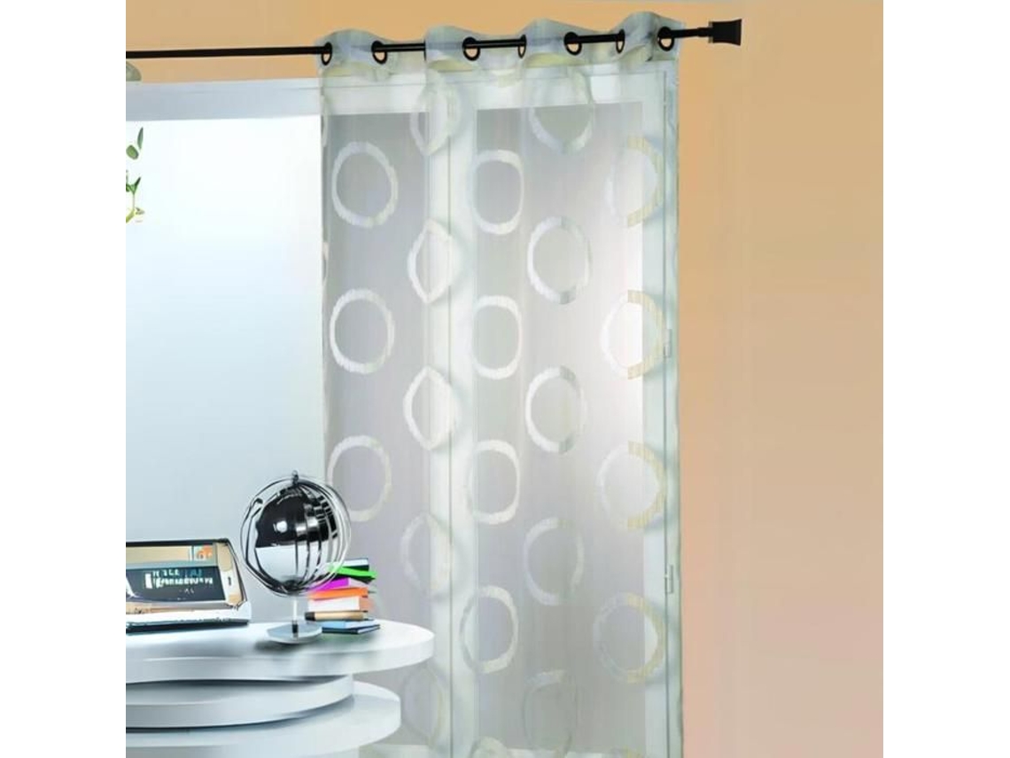 Voile Em Organza Jacquard Redondo Ivoire 140x240 Cm