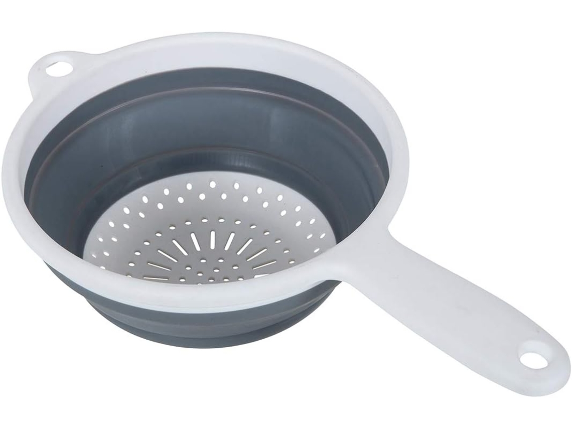 Escorredor Dobrável Com Alça, Branco E Cinza, 34 X 20 3 Cm