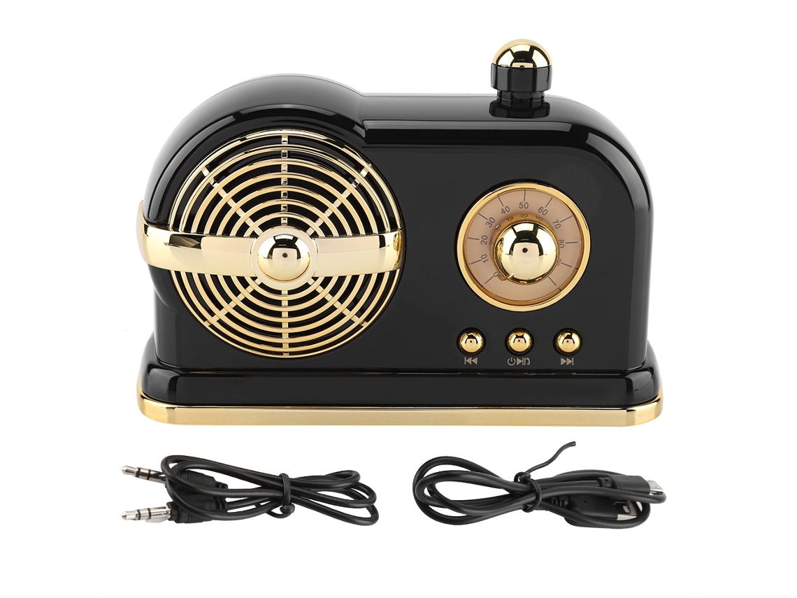 Alto-falante Bluetooth Portátil Laxiscreed Retro Com Entrada Para Cartão