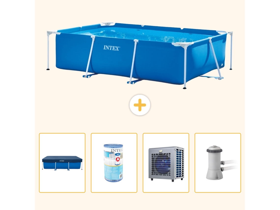 Intex Piscina Com Estrutura Retangular - 300x200x75 Cm - 5-peças S29