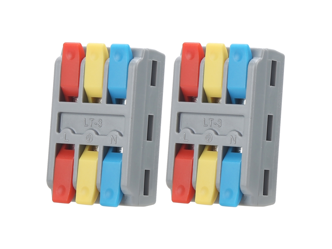 Conector Rápido Elétrico De Fio 3 Posições Tipo Push 2pcs 250v Lt3