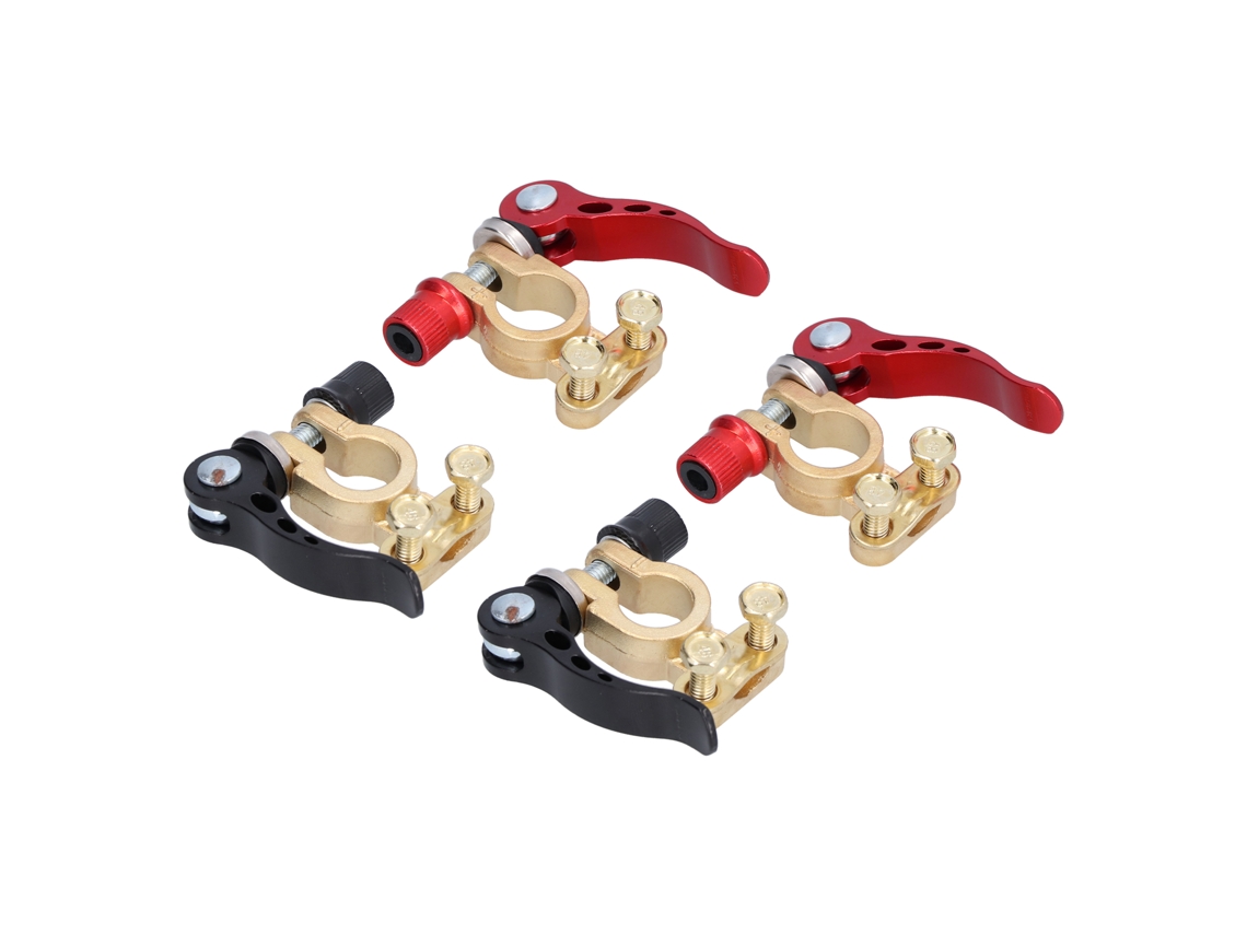 2 Conjuntos De Terminais De Bateria Com Conector 2 Vias Para Caminhões E Veículos X0378