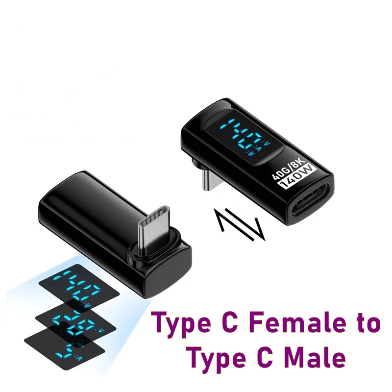 Conversor Otg Usb Tipo-c De 140 W Com Display Digital E Transferência De Dados De 40 Gbps