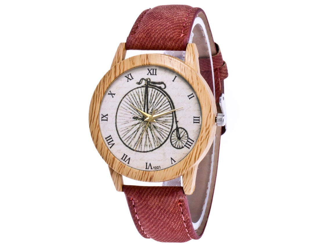Relógio de Pulso de Quartzo Zhoulianfa com Pulseira de Lona e Números Romanos (café)
