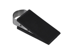 Relaxdays Conjunto De 2 Cunhas Para Portas, Borracha, Inox, Antiderrapantes, Hbt: 3 X 5 X 12 Cm, Preto/prata