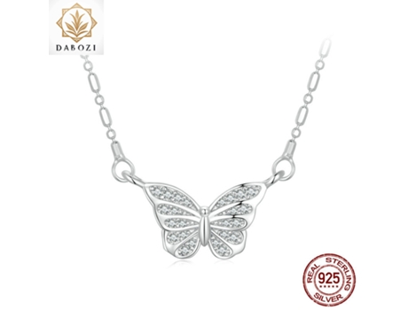 Borboleta Viva Colar De Prata Esterlina 45cm Dabozi