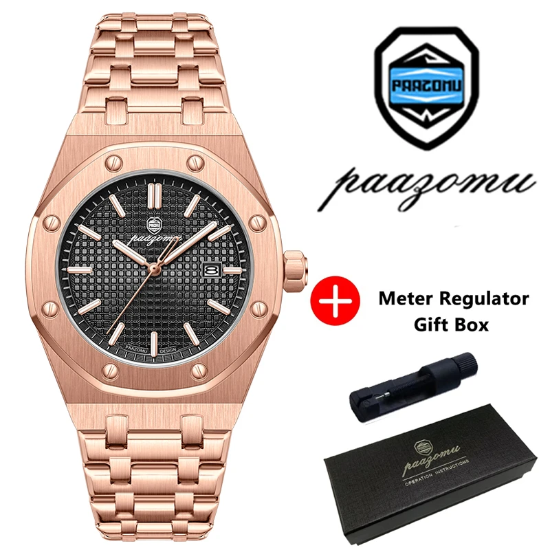 (ouro Rosa E Preto) Relógio De Luxo De Alta Qualidade, À Prova D'água, Ideal Para Ocasiões Formais E Informais.