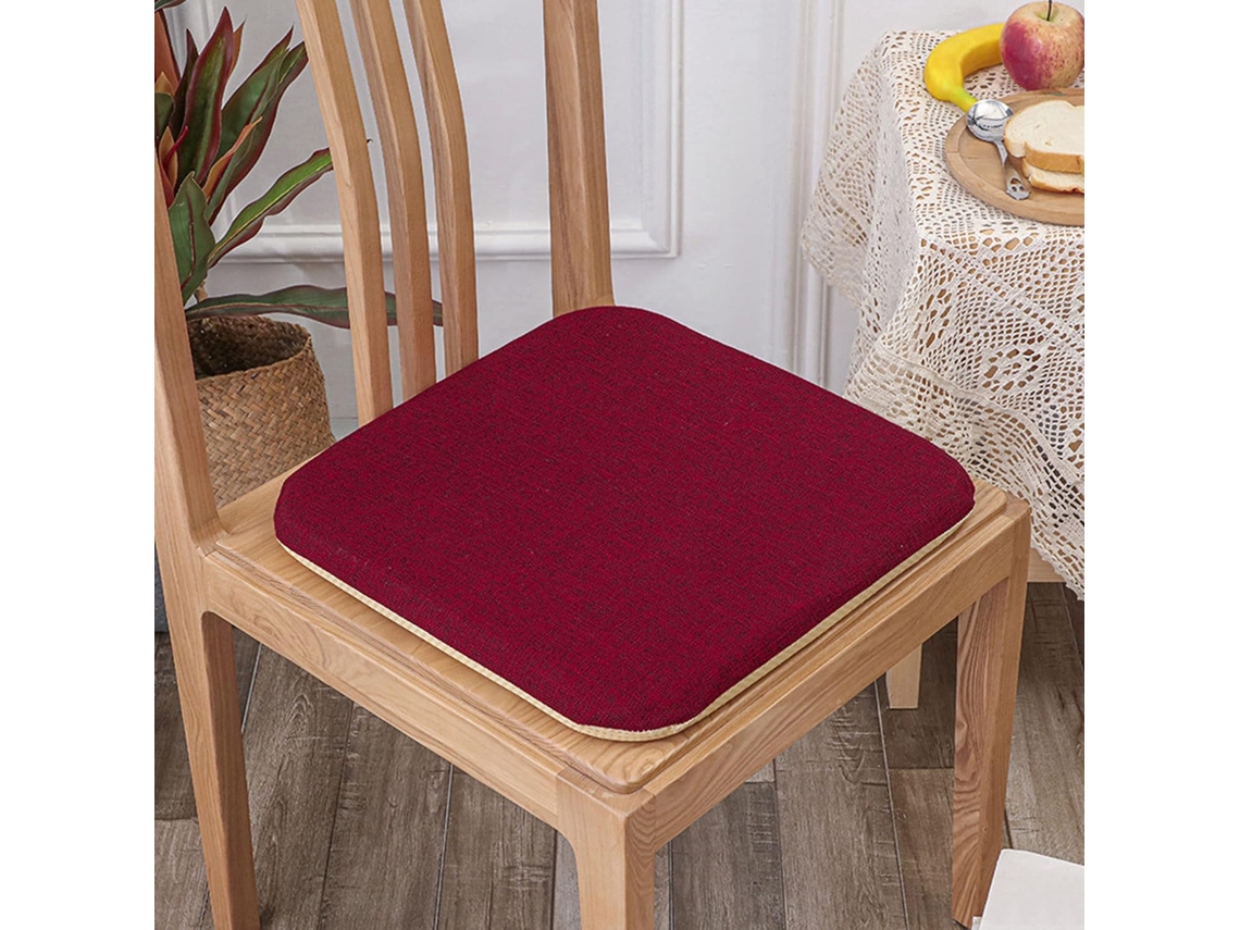 Conjunto De 2 Almofadas Antiderrapantes Para Cadeiras Cozinha Com Fecho Removível, Almofadas Quadradas Duráveis Para