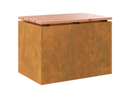 Conjunto 1 Banco De Jardim Vidaxl Castanho Douglas Maciço (60 X 40 X 43 Cm)