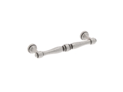 Conjunto de 25 Puxadores HARDWAREXCHANGE em Zamac com 96mm de distância central, prata antiga brilhante