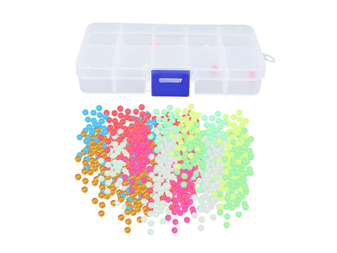 200 Pérolas de Pesca 10 Cores Glow Reutilizáveis