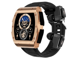 Smartwatch TWS 2 em 1 Bestvite com Bluetooth, chamadas, monitoramento de oxigênio no sangue, modos multiesportivos, saúde, preto
