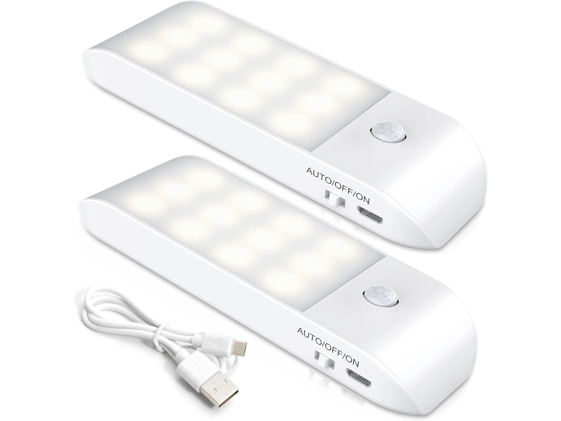 Luminária Noturna Led Recarregável, Lâmpada Led com Sensor de Movimento Automático, Luminária de Parede Magnética Portátil BRILVIBERA