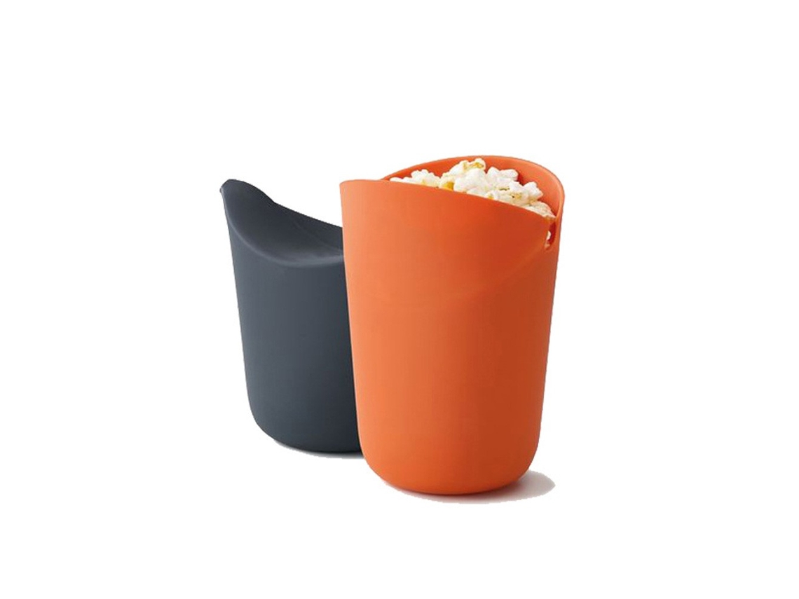 Cones De Silicone Para Pipoca De Micro, Ondas Em Duas Peças, Laranja, Cinza