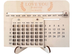 Calendário De Mesa 2026 – Madeira, Placa Design Rústico