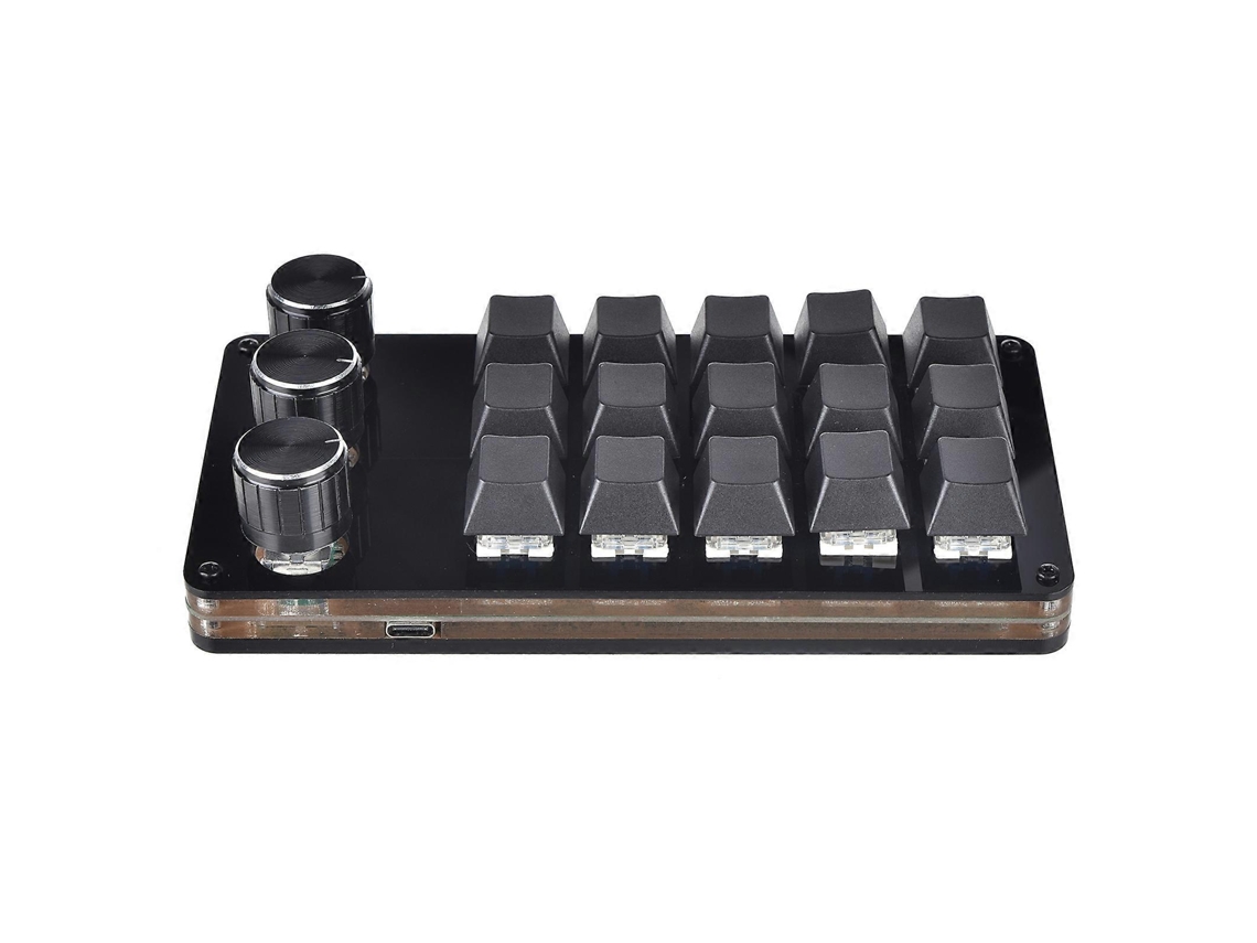 Mini Teclado Mecânico De 15 Teclas E 3 Botões Para Gamers, Programável, Hot Swap, Personalizável, Com Macros. Everley891