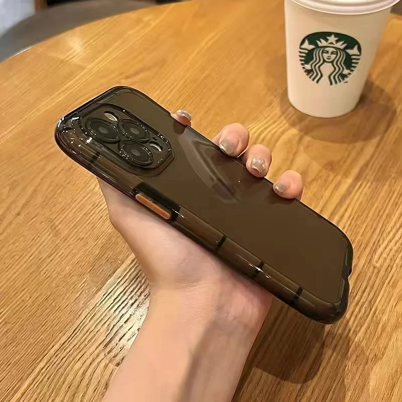 Capa Para Iphone 15 Plus Preta, Resistente A Impactos, Com Moldura Transparente Que Brilha No Escuro.