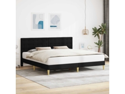 Vidaxl Estrutura Da Cama Com Cabeceira Preto 180 X 200 Cm Tecido