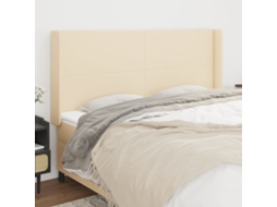 Cabeceira De Cama | Painel Cama C/ Abas Tecido 163x16x118/128 Cm Cor Crème