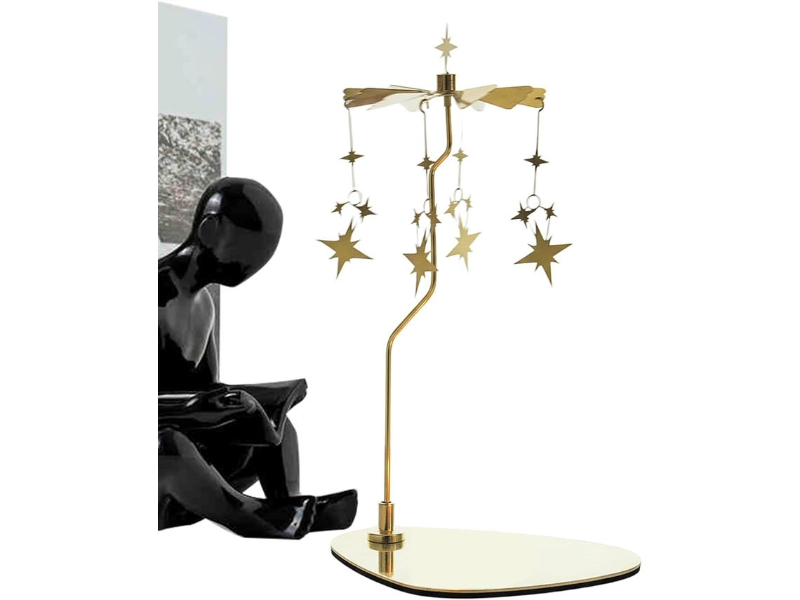 Castiçal Decorativo Giratório Em Aço Inoxidável |