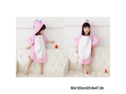 2026 toalla de Banho para Bebê de Algodão Amigável com a Pele Absorvente Estilo Dinossauro Unissex com Capuz Rosa 60x120cm
