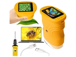 Microscópio Infantil, Microscópio de Bolso Portátil com Tela Hd 1080p 2 Polegadas, Brinquedo Educativo para Crianças de 4 a 12 Anos BRILVIBERA