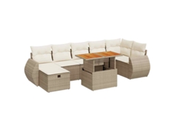 Garden Sofa Set, Garden Sofa Sets Vidaxl Bege Rattan / Vime (n/a)