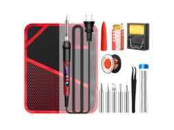 Kit De Soldador Eléctrico Mini Aneng Sl103 Com 13 Peças E Tela Lcd, Temperatura Ajustável De 180℃ A 500℃, 60w Para Reparo De Componentes Eletrônicos