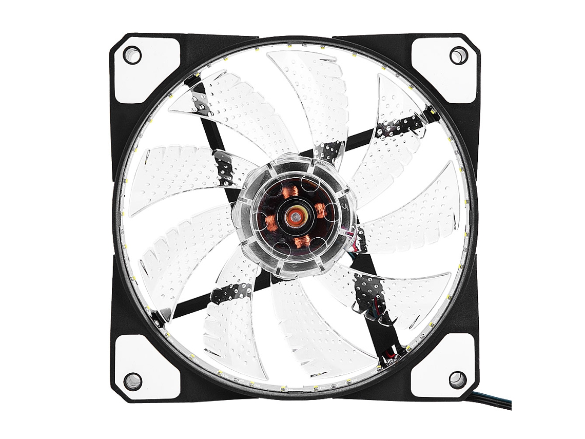 Ventoinha De Resfriamento Para Gabinete De Computador Pc 120mm Mute Led 12v Com Pinos 3 E 4 Branco