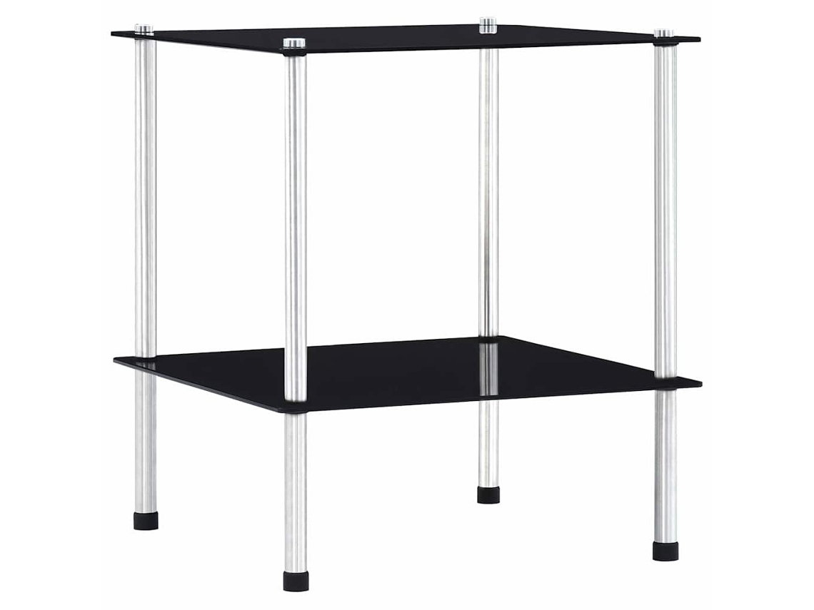 Conjunto 1 Estante Vidaxl Preto Vidro (40 X 40 X 47 Cm)