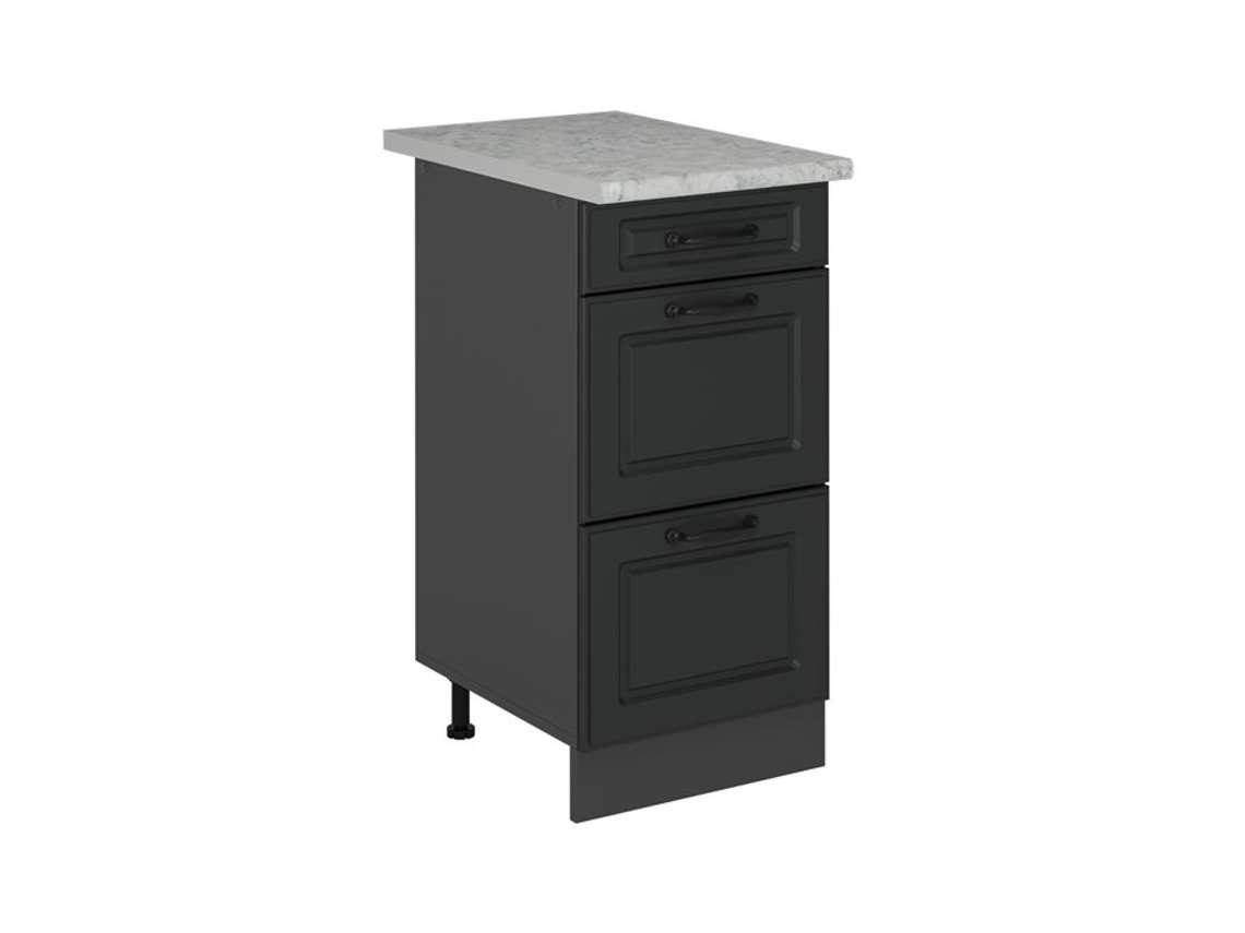 Móvel de cozinha R-Line, 40cm com gavetas, AP Mármore, Antracite campanha, Antracite VICCO