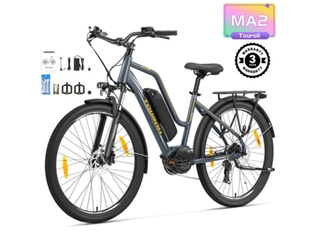 Bicicleta Elétrica Touroll Ma2 Motor Central 250w 36v 13ah Pneus 27.5 Velocidade Máxima 25km/h Autonomia Máxima 100km Suspensão Com Bloqueio