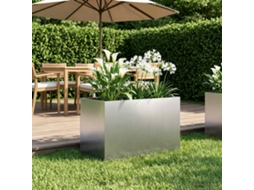 Vidaxl Vaso De Jardim Prateado 50 X 40 X 40 Cm Aço Inoxidável