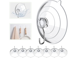 Ventosas com Ganchos, Ventosas Transparentes de 6, 35 Cm com Ganchos Metálicos, Ventosas Grandes para Paredes de Cozinha BRILVIBERA (2, 5 Polegadas)