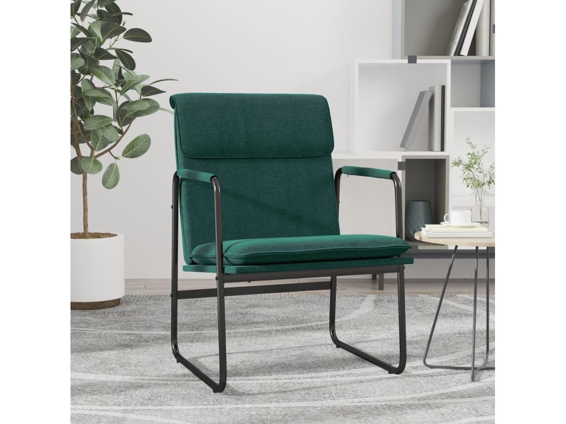Vidaxl Cadeira Lounge 55x64x80 Cm Tecido Verde-escuro