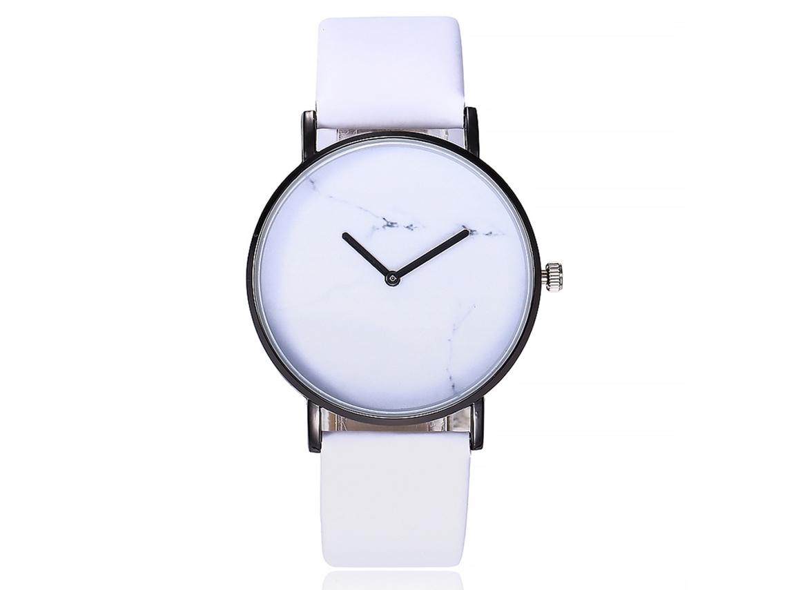 Relógio de Pulso Feminino de Quartzo com Pulseira de Pu Estilo Simples Vansvar Branco
