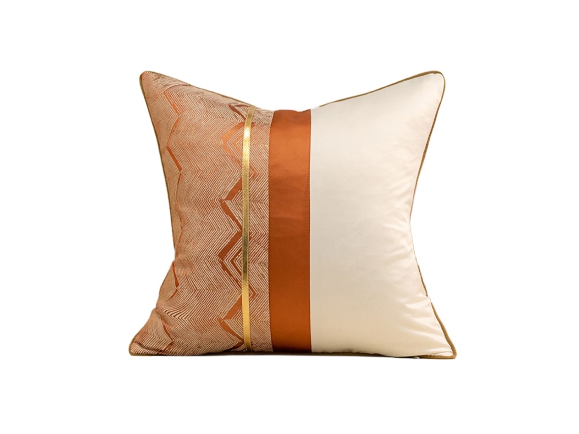 Fronha Elysve Modern Lightweight Luxury Pillowcase With Orange Stitching 45x45 Cm