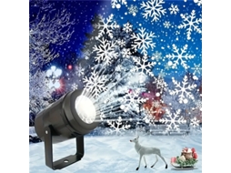 Projetor De Neve Usb Com Luz Led Em Formato De Floco De Neve Branco.