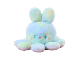 Boneca de Polvo Reversível Cor Gradiente Orelha de Coelho Pelúcia Macia 20cm | S/MARCA