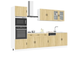Vidaxl 7 Peças Armário De Cozinha Conjunto Porto Sonoma Carvalho