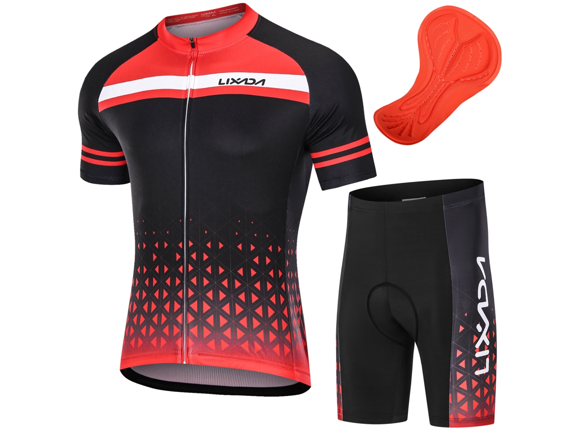 Conjunto De Camiseta De Ciclismo Para Homem Com Camiseta De Manga Curta E Calções Com Espuma Respirável E Secagem Rápida