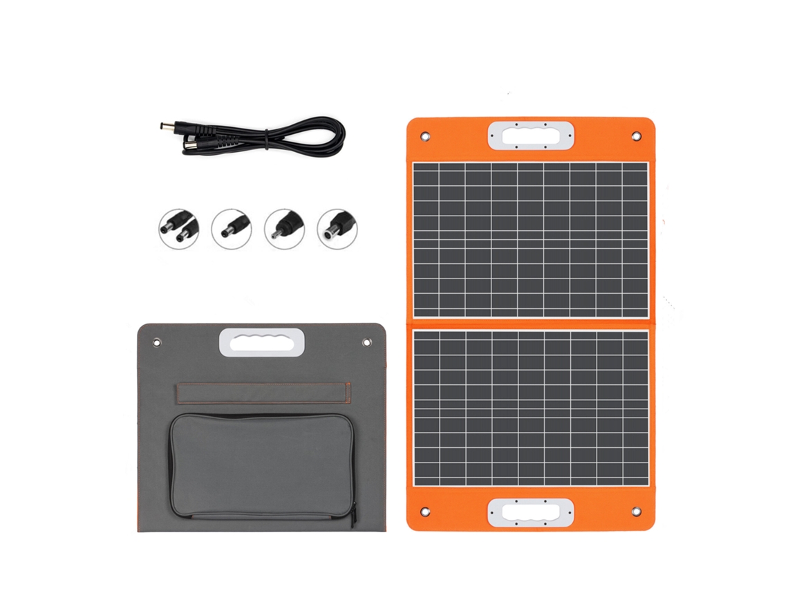 Flashfish Carregador Solar Portátil Dobrável 18v 60w Saída Dc Usb-c Qc3.0 Celular Tablet Camping Trailer Motorhome