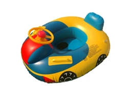 Boia inflável infantil YANYXR com design de carro e volante para 1,5 anos até 50 libras